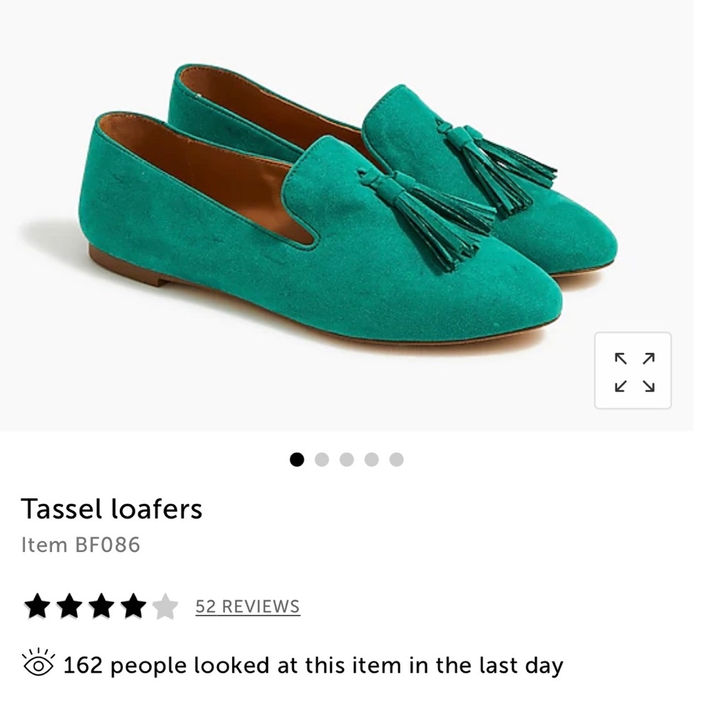 JCREW Kelly green tassel loafer NWT